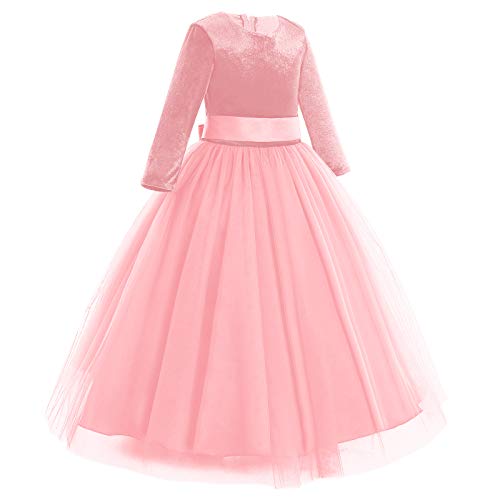Velvet Flower Girl Maxi Dress for Winter Wedding or Party